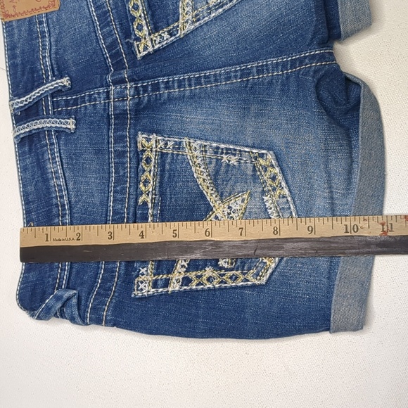 Amethyst Jean shorts Distressed women's size 3 Blue Rachel thick stitch Q-1 - Picture 9 of 11